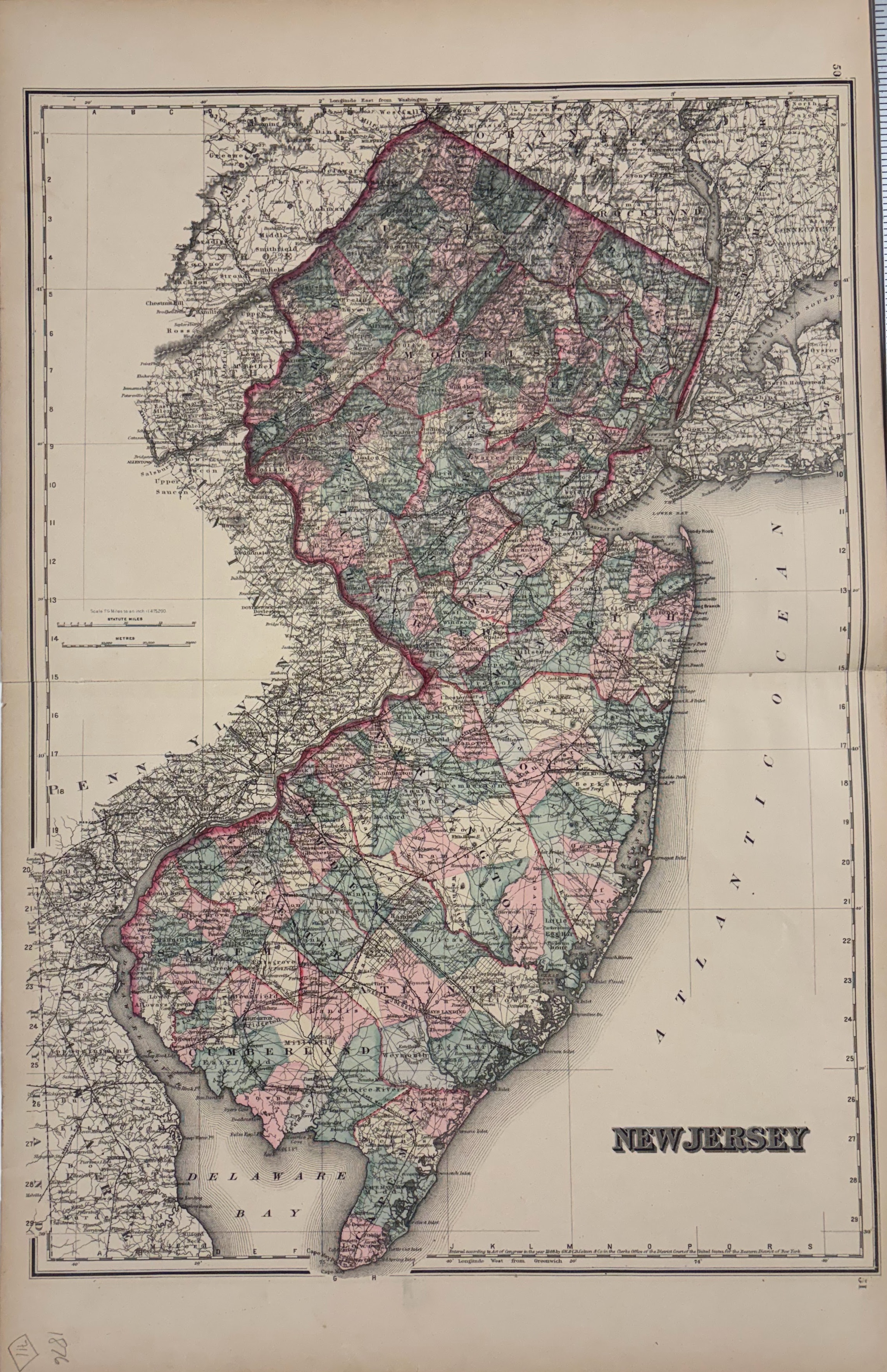 Colton's Map of New Jersey