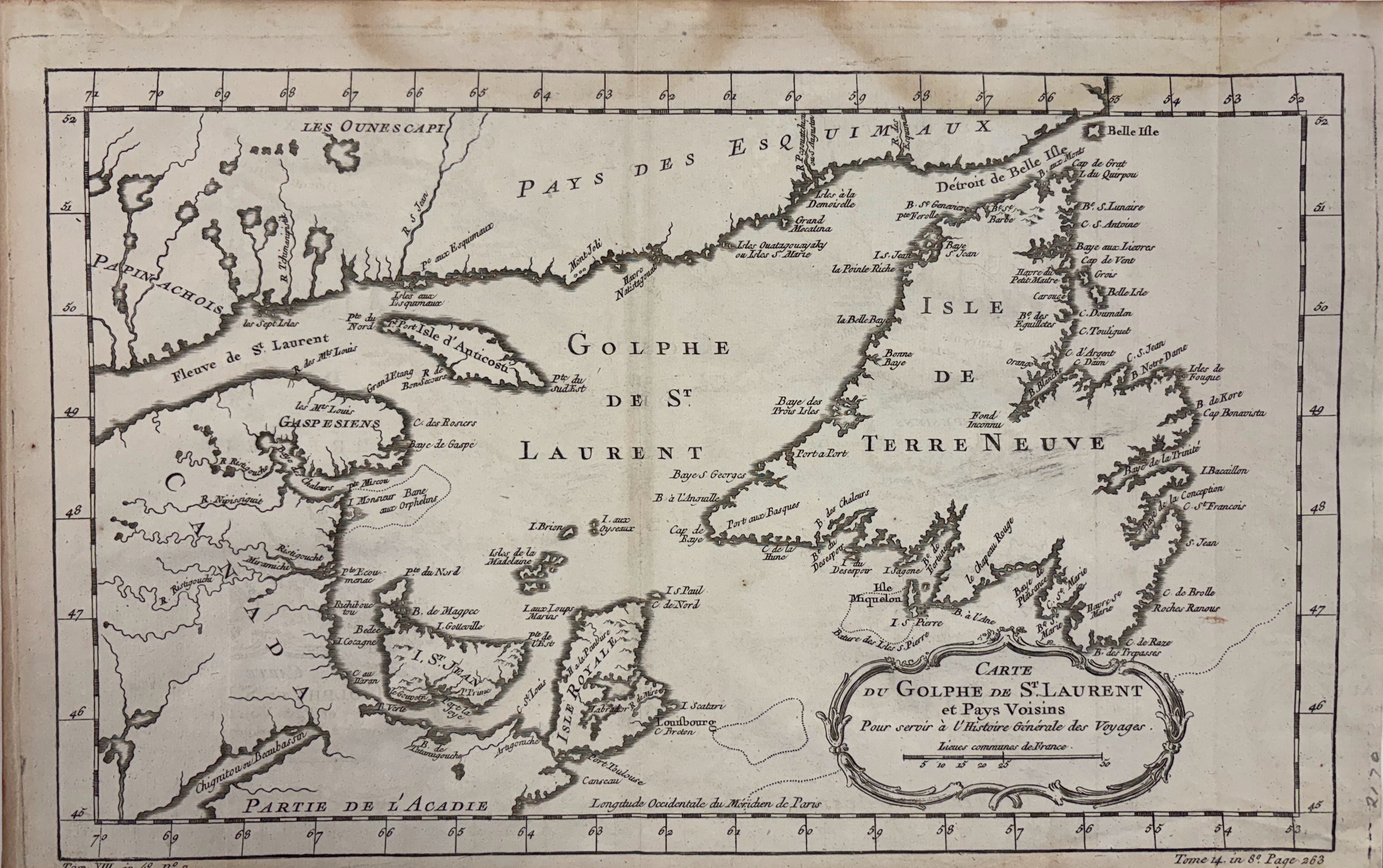 Carte du Golphe de St. Laurent et Pays Voisins