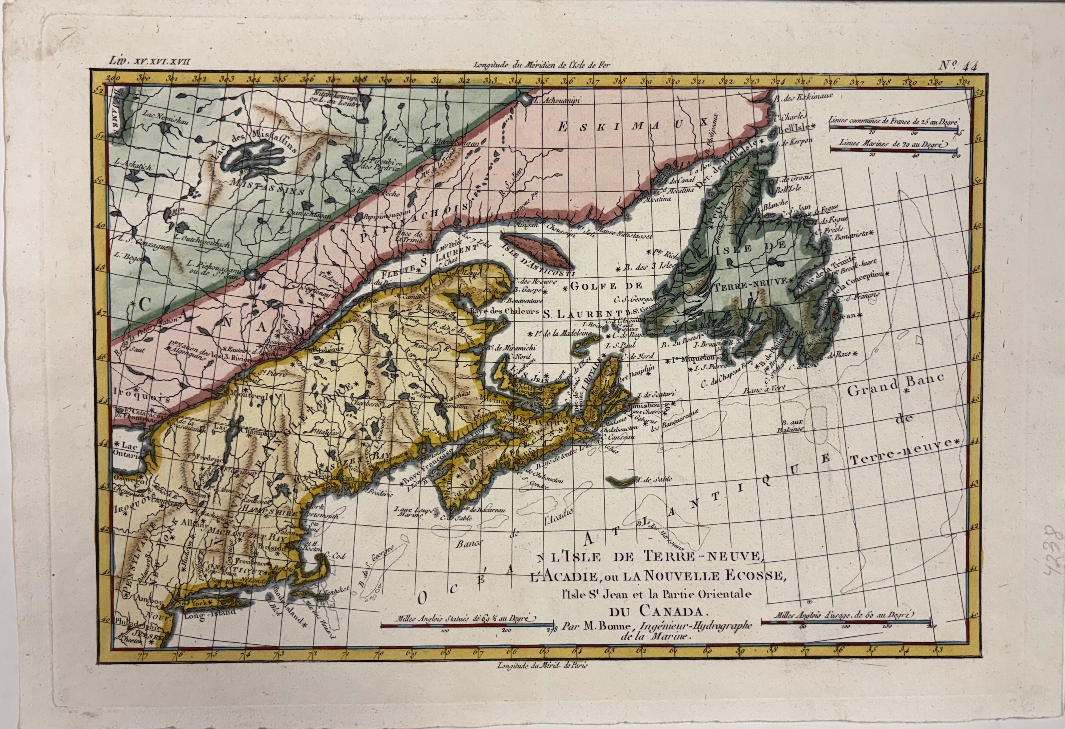 Carte de l'Isle de Terre-Neuve, l'Acadie, ou la Nouvelle Écosse, l'Isle St. Jean et la Partie Orientale du Canada