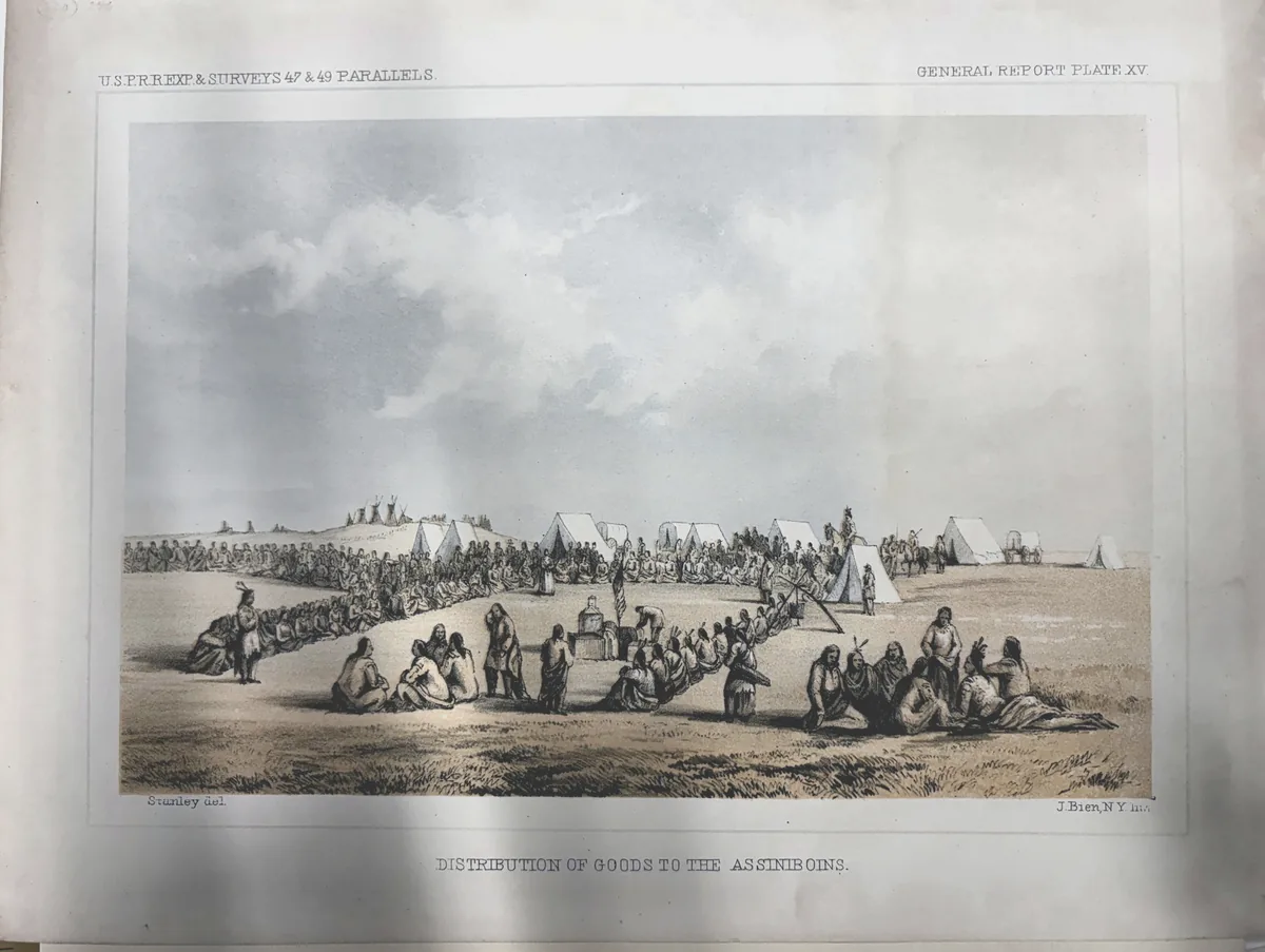 DISTRIBUTION OF GOODS TO THE ASSINIBOINS.