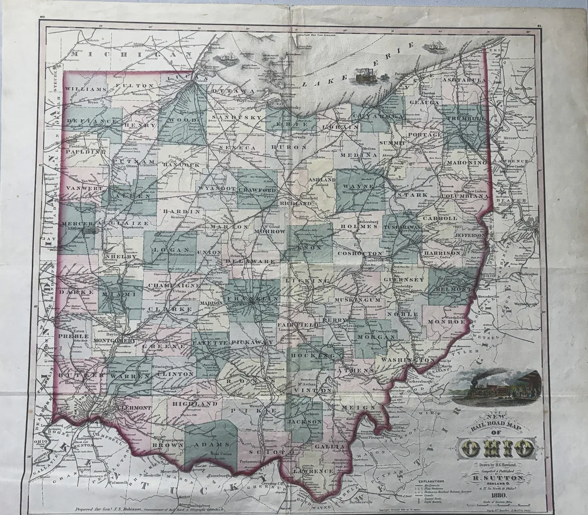 New Rail Road Map of Ohio