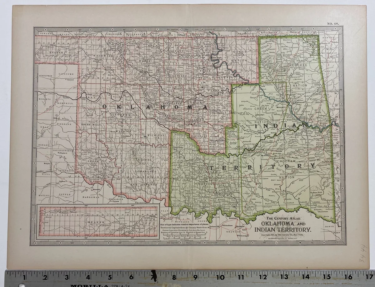 The Century Atlas. Oklahoma and Indian Territory.