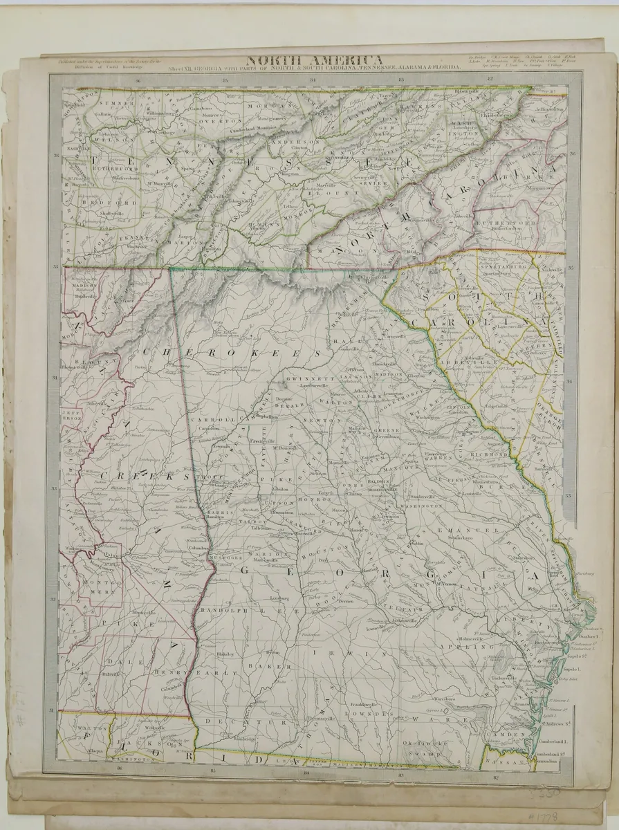 North America. Sheet XII. Georgia with parts of North & South Carolina, Tennessee, Alabama & Florida.