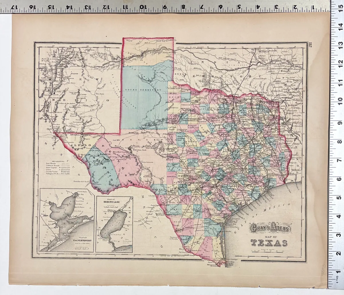 Gray's Atlas Map of Texas