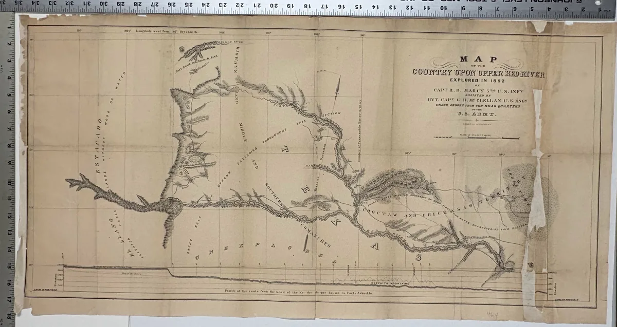 Map of the Country Upon Upper Red-River Explored in 1852