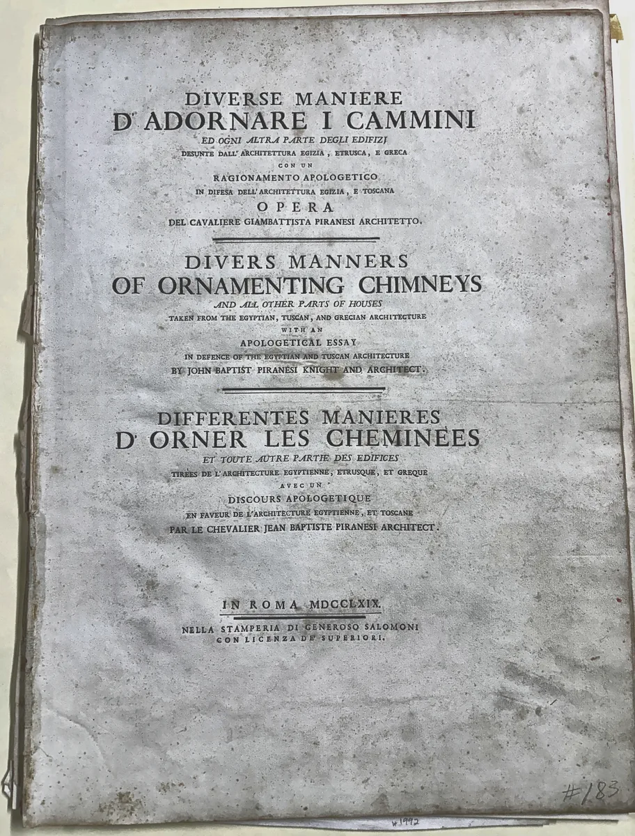 Diverse maniere d'adornare i cammini (Title Page)