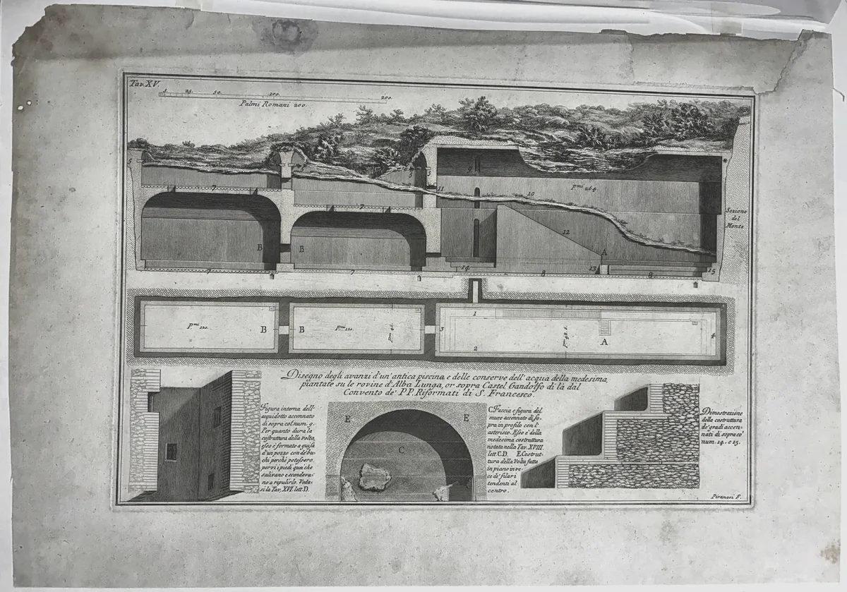 Tav. XV - Disegno degli avanzi d'un'antica piscina
