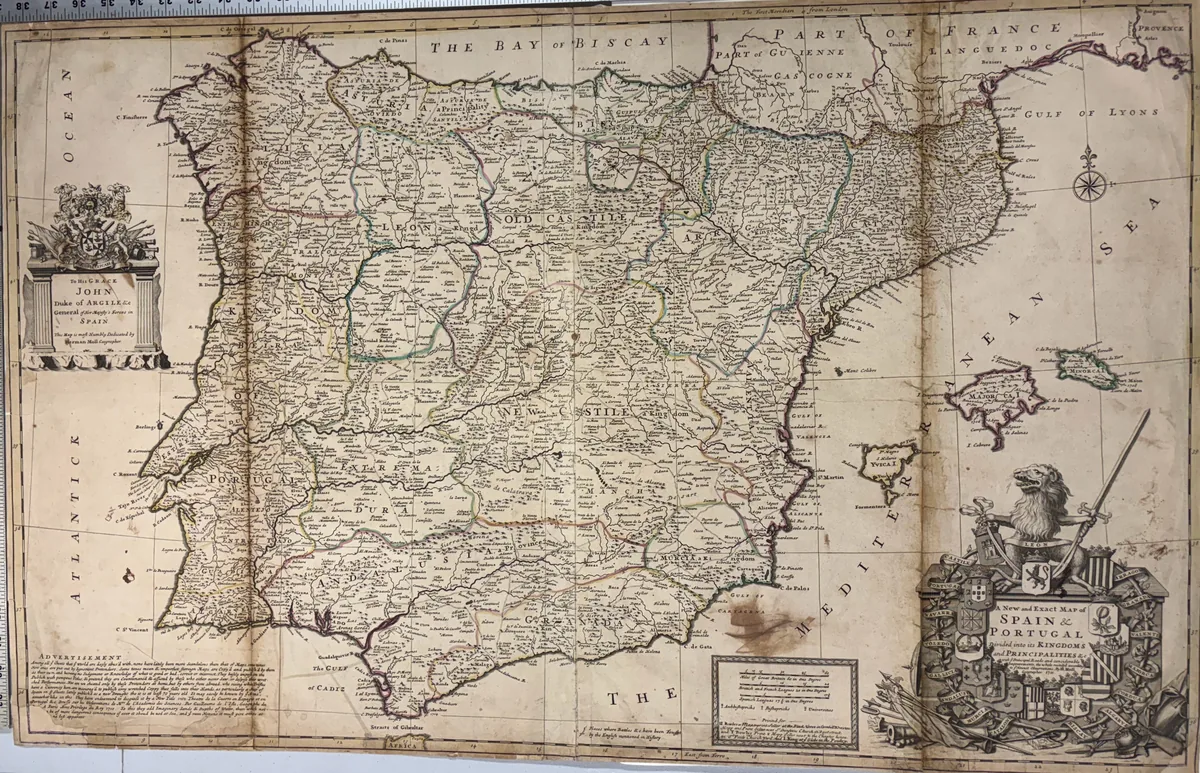 A New and Exact Map of Spain & Portugal Divided into its Kingdoms and Principalities