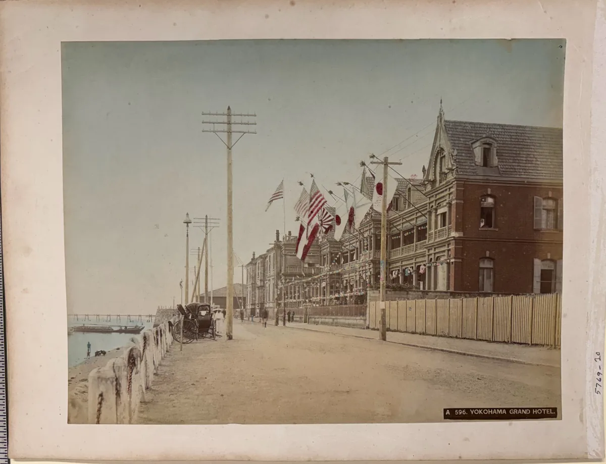 View of the Yokohama Grand Hotel along the Bund, Japan