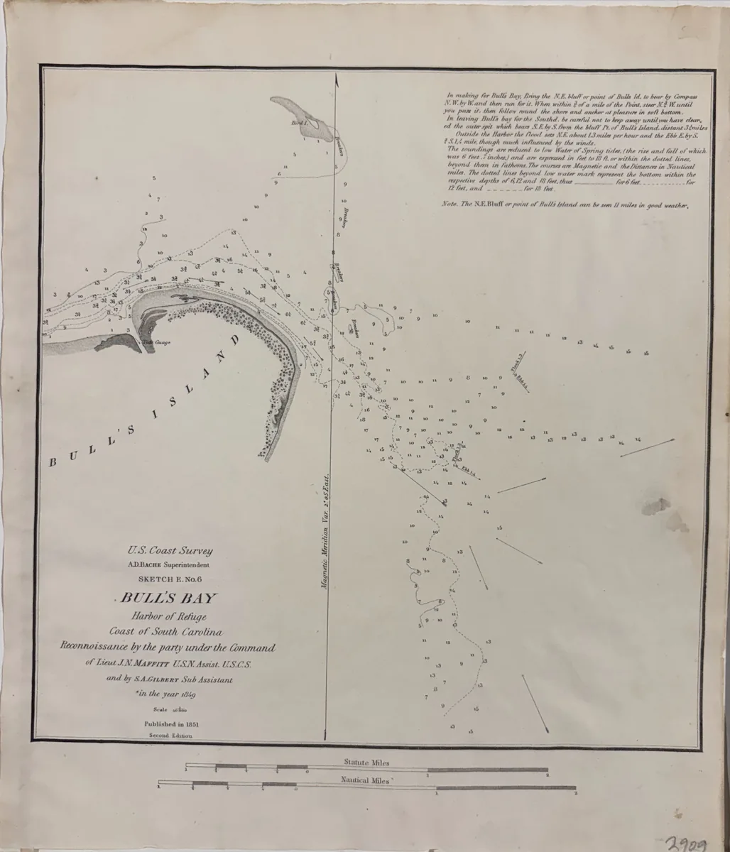 Sketch E. No. 6: Bull's Bay Harbor of Refuge, Coast of South Carolina