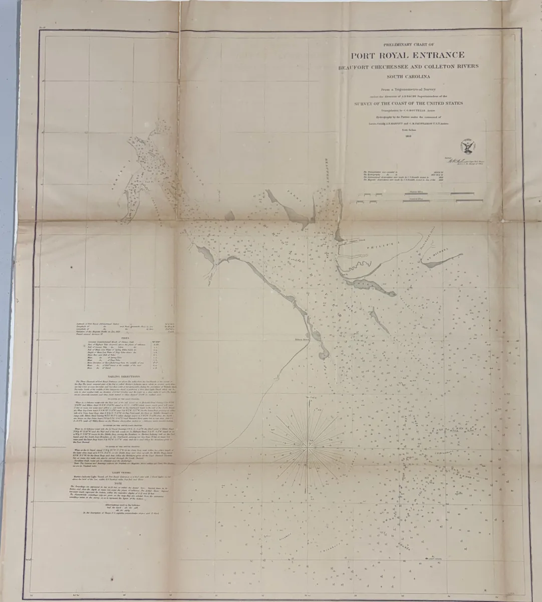 Preliminary Chart of Port Royal Entrance, Beaufort Chechessee and Colleton Rivers, South Carolina